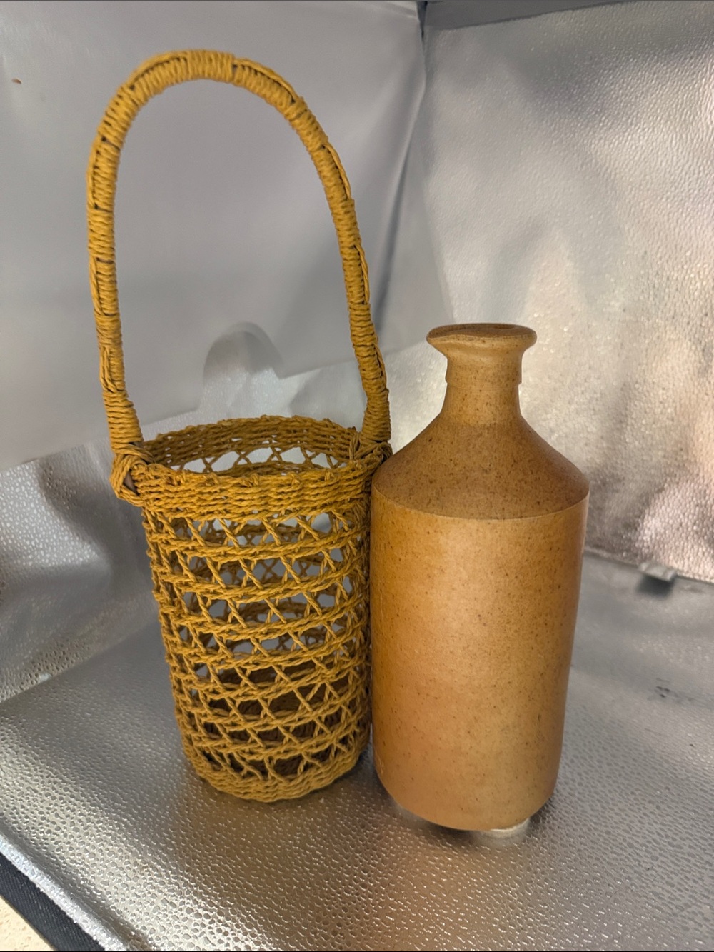 Antique salt glazed stoneware bottle